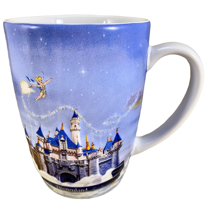 Disneyland Embossed Sleeping Beauty's Castle With Tinker Bell Flying Above Mug Disney
