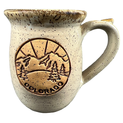 Colorado Etched Hand Thrown Signed Pottery Mug