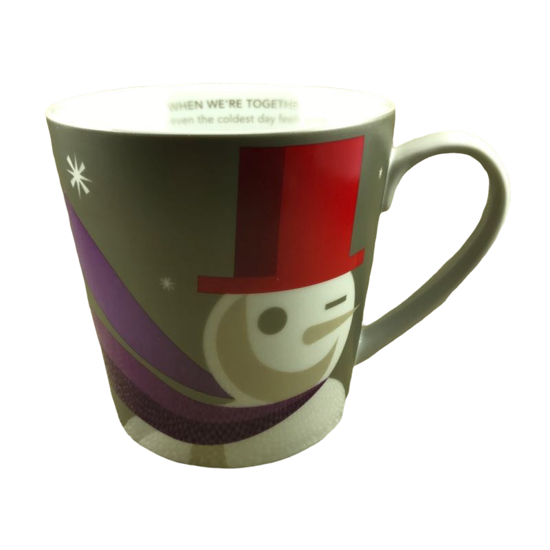 Snowman Purple Scarf And Red Top Hat Mug 2011 Starbucks