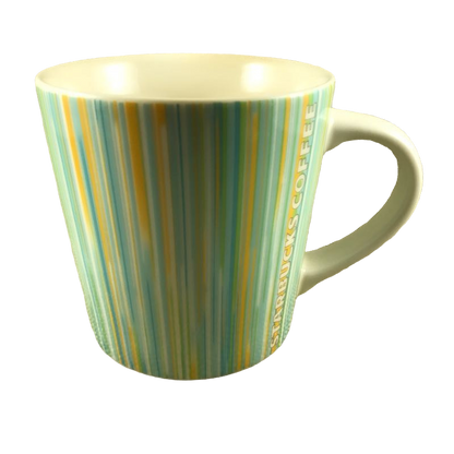 Green Yellow And  Blue Striped Mug Starbucks