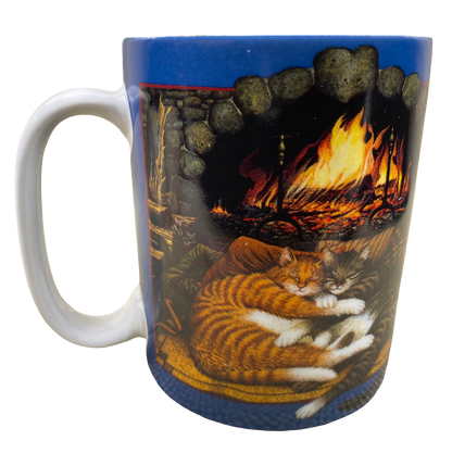 Hot Spot Cats In Front Of A Fireplace Charles Wysocki Mug Amcal