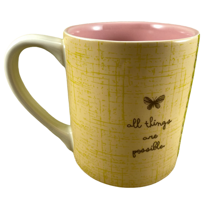 Believe In Possibilities All Things Are Possible Where The Heart Is Amylee Weeks Butterfly Mug Enesco NEW