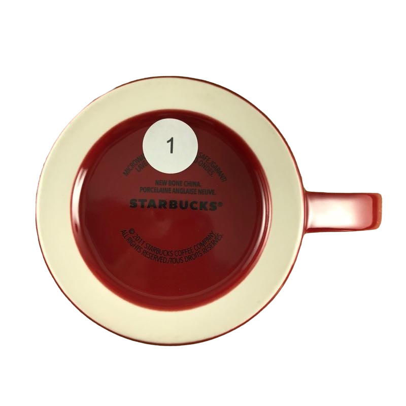 Large Red And White Mug 2011 Starbucks