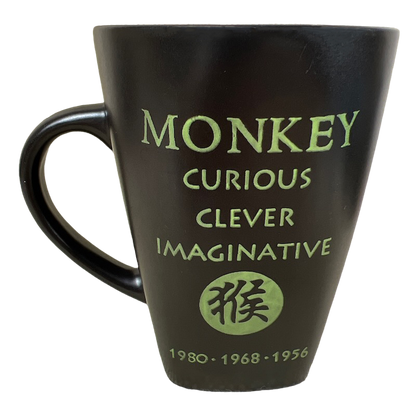 Year Of The Monkey Chinese Zodiac Tall Etched Square Bottom Green Interior Mug Fisher