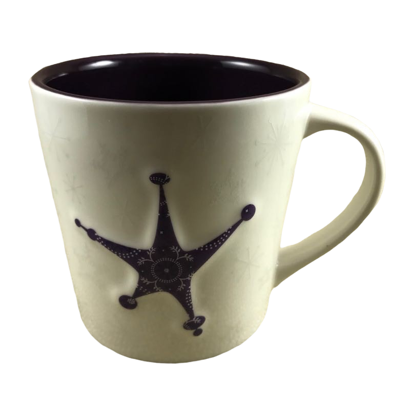 Snowflakes and Embossed Purple Star 17oz Mug Holiday 2006 Starbucks