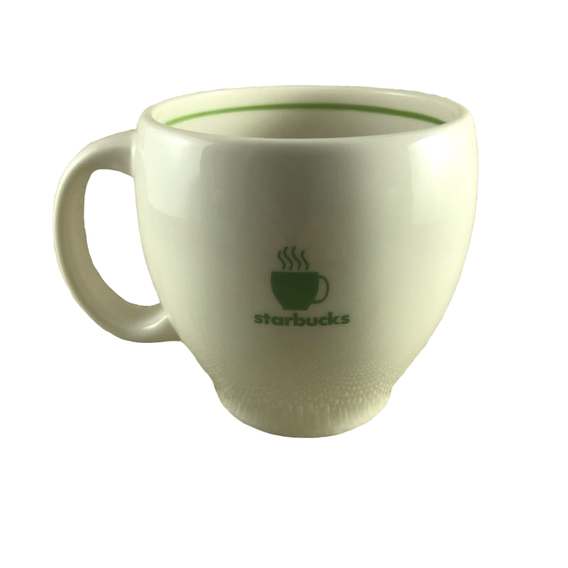 Barista Abbey Green Accents Large White Mug Starbucks