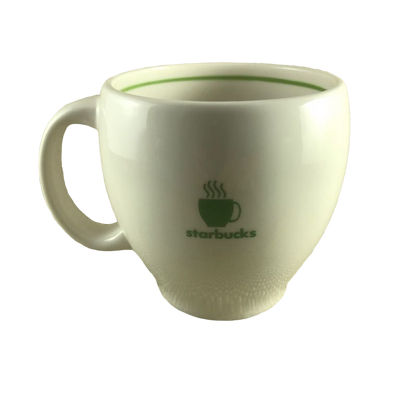 Barista Abbey Green Accents Large White Mug Starbucks