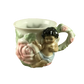 Cherub Boy With Dark Hair And Pink Roses Figural Mug Avon