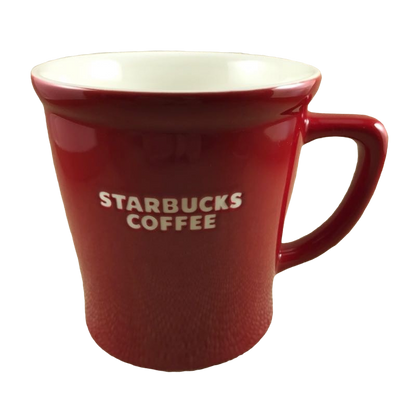 Starbucks Coffee New Bone China Etched Lettering Red 2009 Mug