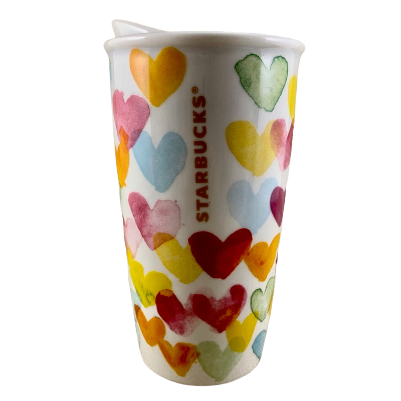 Dot Collection Watercolor Hearts 10oz Tumbler Starbucks