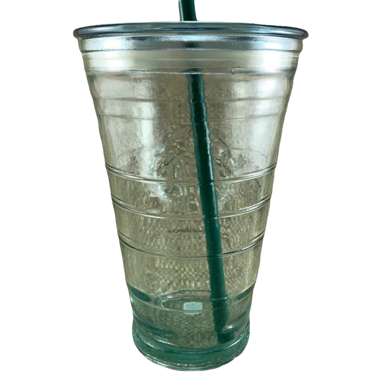 Glass Cold Coffee Cup Set With Stars 16 Ounce Cups 1-6 Cups 