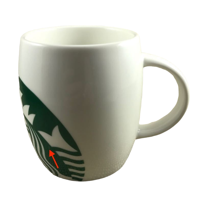 Round Barrel Green & White Siren Logo White 14oz Mug Starbucks