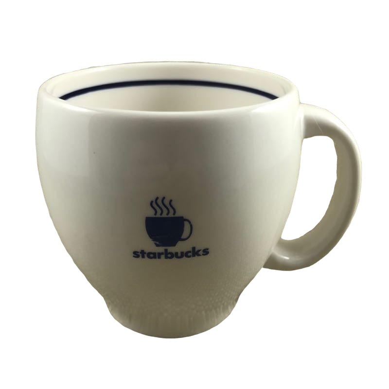 Barista Abbey Blue Accents Large White Mug 2003 Starbucks