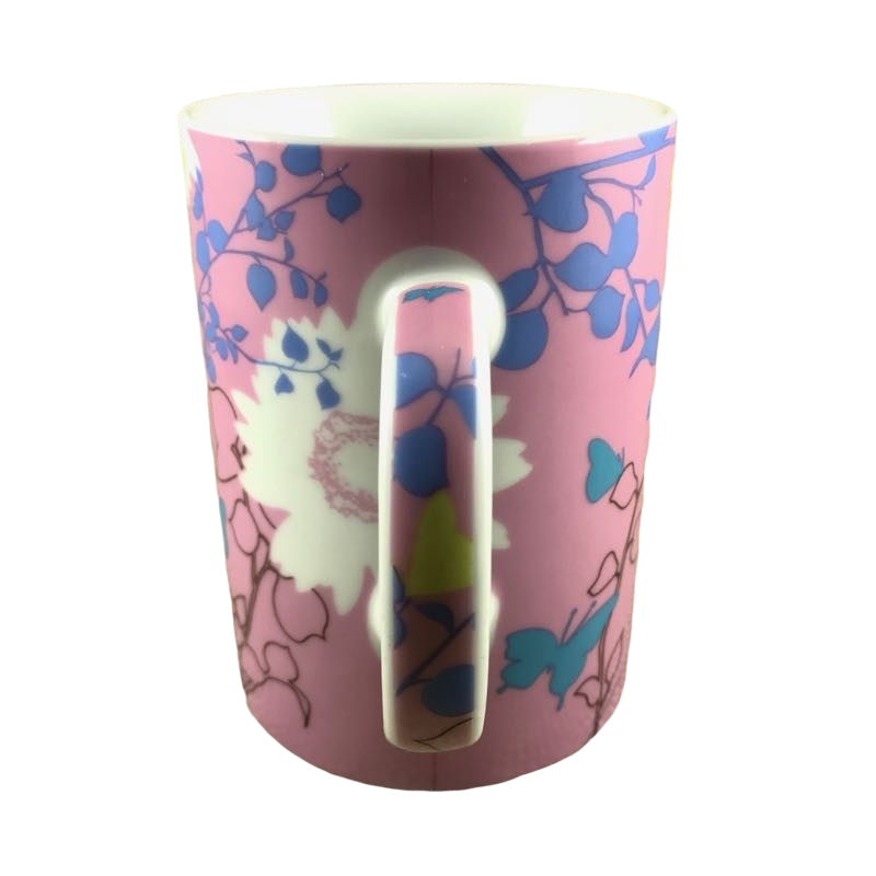 Spring Pink And White Lavender, Butterflies, And Birds 15oz Mug Starbucks