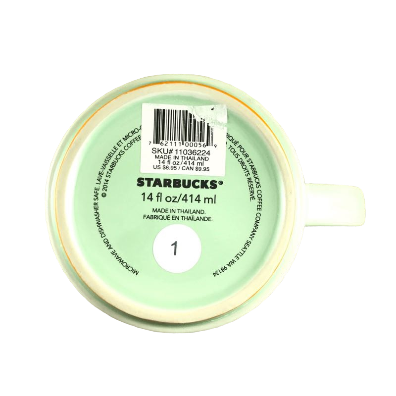 Green And White Diagonal Lines 14oz Mug 2014 Starbucks