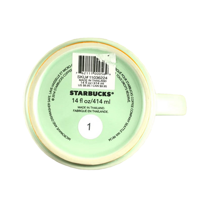 Green And White Diagonal Lines 14oz Mug 2014 Starbucks