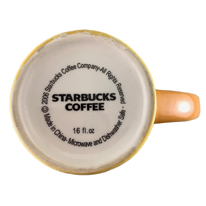 White Flowers In Yellow Background Floral 16oz Latte Mug Starbucks