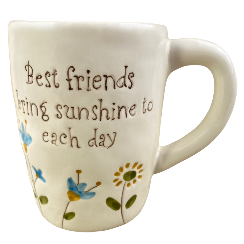 Best Friends Bring Sunshine To Each Day Etched Floral Mug Ganz