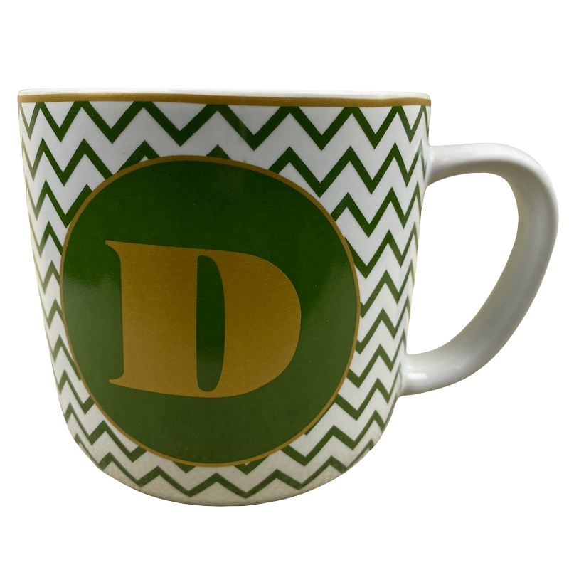 Green Chevron Pattern Letter "D" Monogram Initial Mug Target