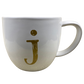 "J" Monogram Initial Gold Font Cream Mug Threshold