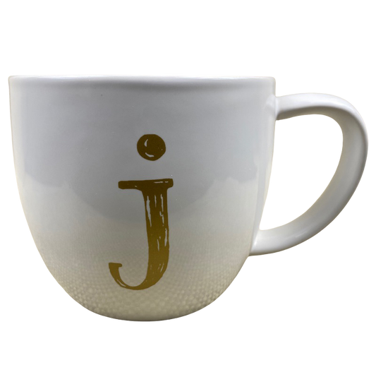 "J" Monogram Initial Gold Font Cream Mug Threshold