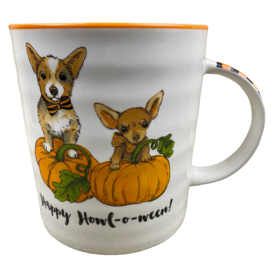 Happy Howl-O-Ween Chihuahua Dogs And Pumpkins Mug Madison Studio