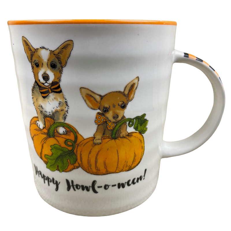 Happy Howl-O-Ween Chihuahua Dogs And Pumpkins Mug Madison Studio
