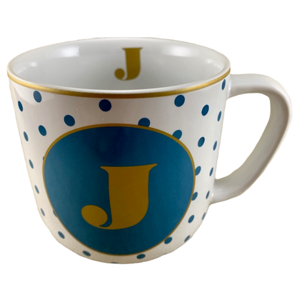 Blue Polka Dots Letter "J" Monogram Mug Target