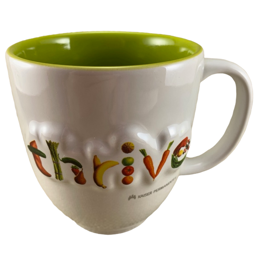 Kaiser Permanente Embossed Thrive Mug And Coaster. NEW IN BOX