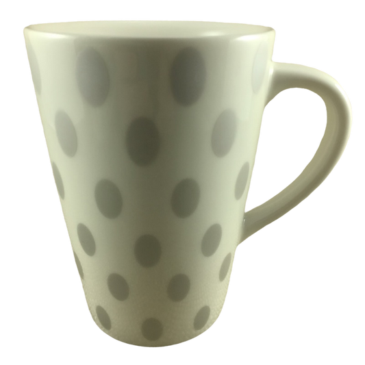 White With Silver Oval Shaped Polka Dots Mug Starbucks