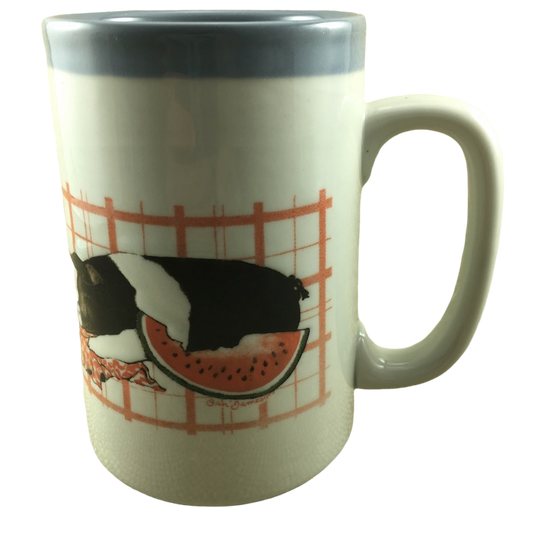 Pig Sleeping With Watermelon Large Mug Otagiri