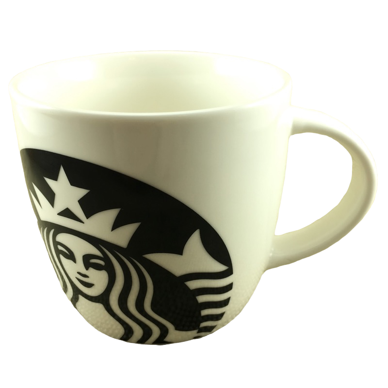 Green & Black Siren Logo White 14oz Mug 2017 Starbucks