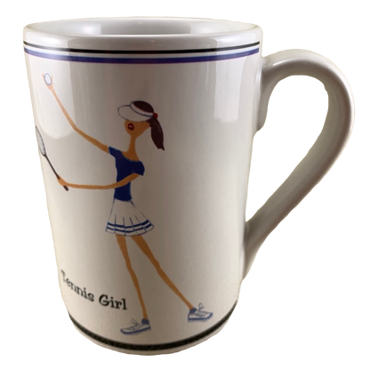 The Girls Tennis Girl Mug Santa Barbara Ceramic Design NEW IN BOX