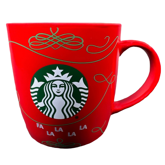 Siren Logo Swirl Design Fa La La La La Red 12oz Mug 2020 Starbucks