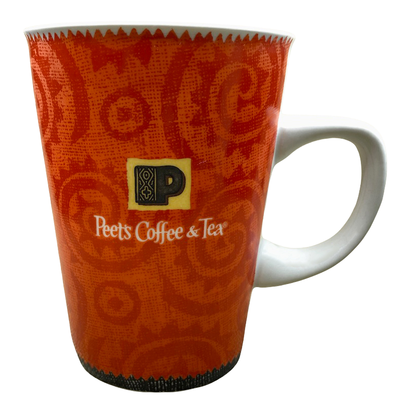 Peet's Coffee & Tea Abstract Swirls Orange Mug