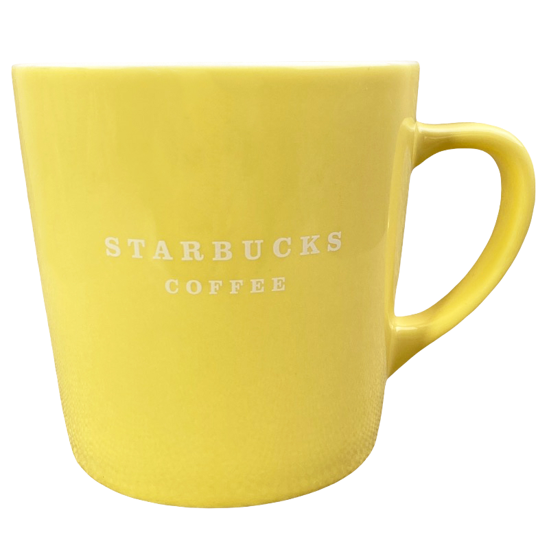 Starbucks Coffee White Lettering Yellow Mug 2004 Starbucks