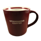 Starbucks Coffee New Bone China Etched Lettering With Red Stripe Inside Red 2010 Mug