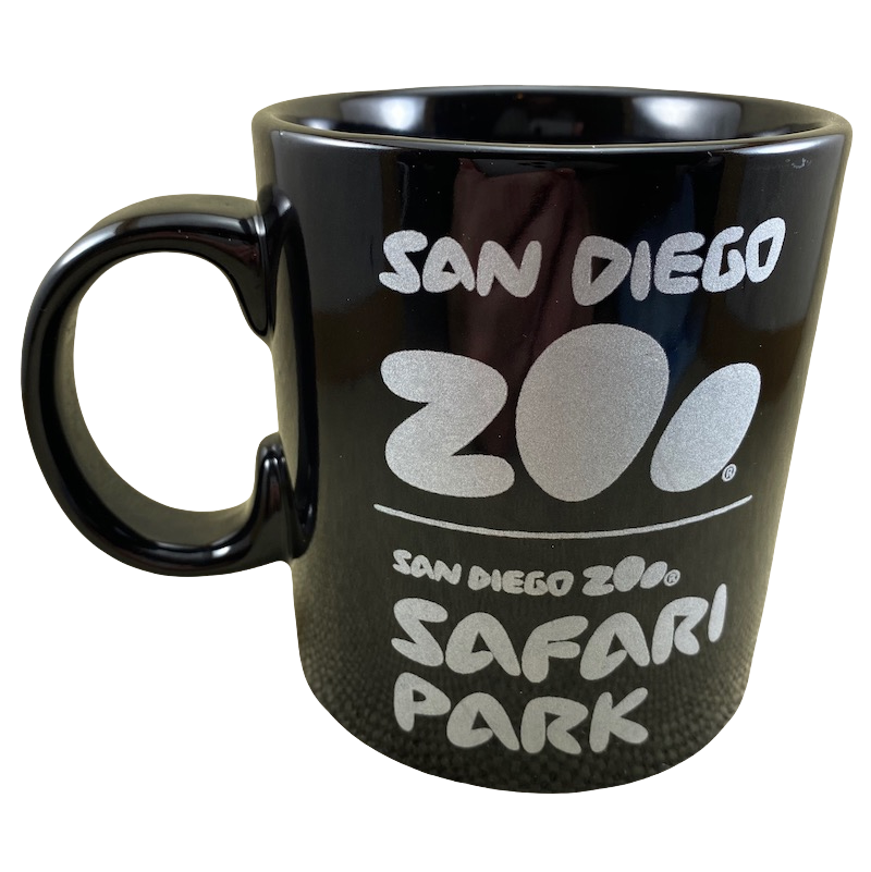 San Diego Zoo Safari Park Silver Gorilla Face Black Oversized Mug NEW