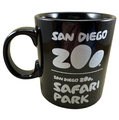 San Diego Zoo Safari Park Silver Gorilla Face Black Oversized Mug NEW