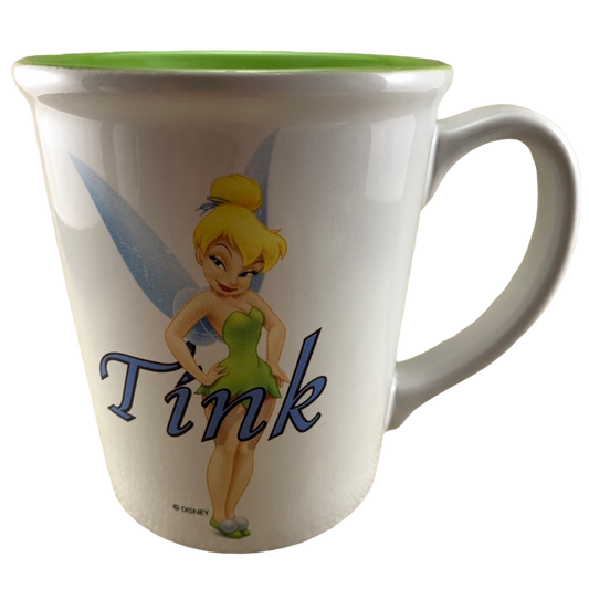 Tinker Bell Tink White Exterior Green Interior Large Mug Disney Store