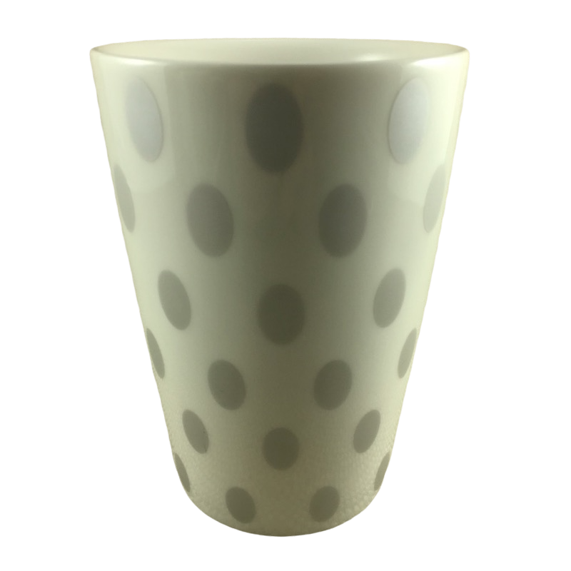 White With Silver Oval Shaped Polka Dots Mug Starbucks