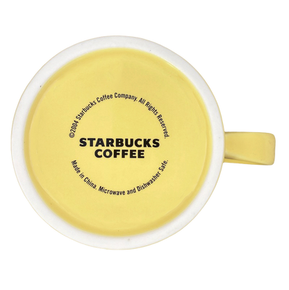 Starbucks Coffee White Lettering Yellow Mug 2004 Starbucks