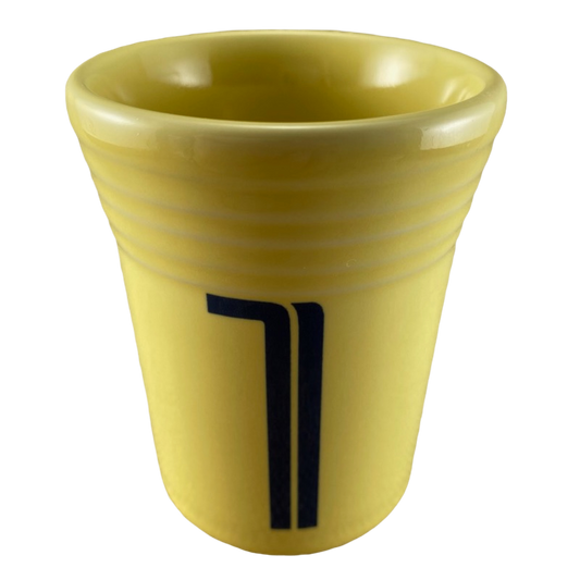 Fiesta Number 1 Juice Tumbler Handleless Yellow Mug Homer Laughlin China