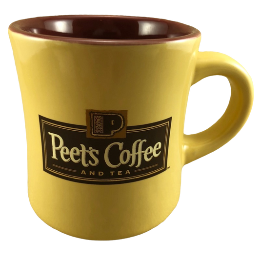 Peet's Coffee & Tea Yellow Exterior Mauve Interior Diner Mug