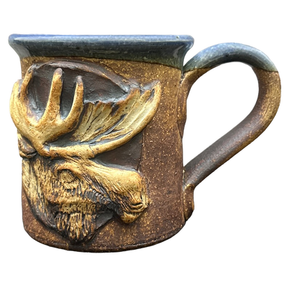 Maine Moose Head Debra Dudley Elliot Embossed Limited Edition Mug Cold Mountain Pottery