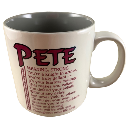 PETE Poetry Name Gray Interior Mug Papel