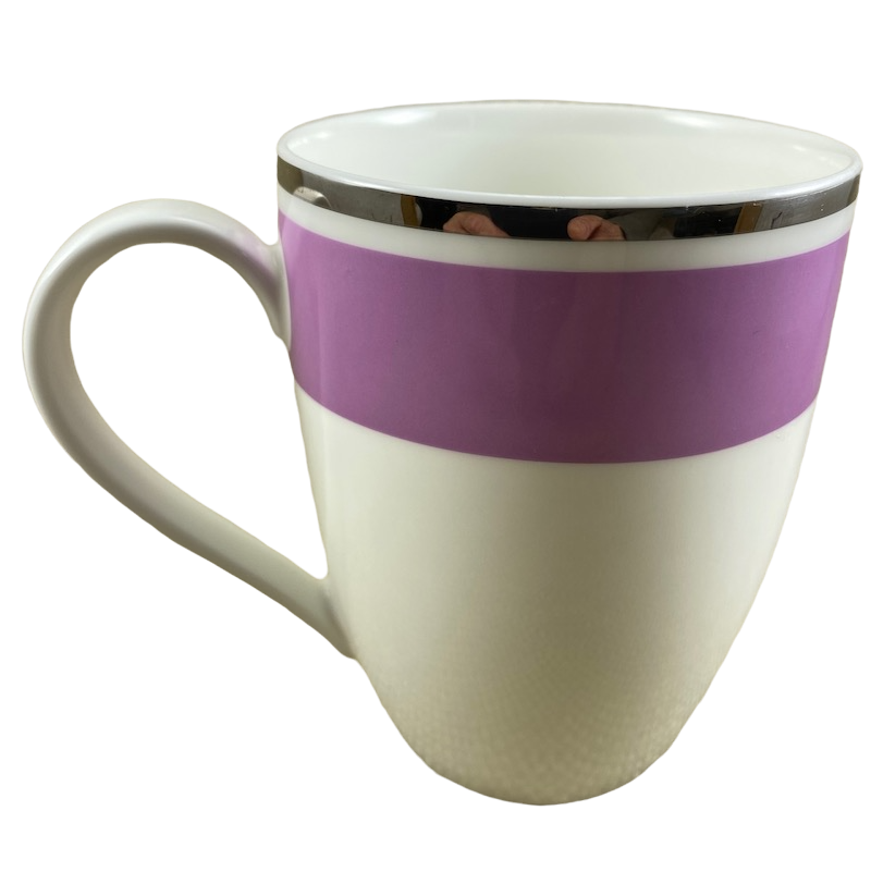 Light Purple Striped With Silver Trim Mug Villeroy & Boch