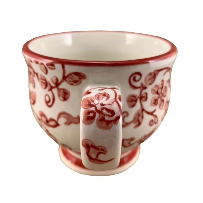 Floral Red & White Pedestal Mug Sur La Table