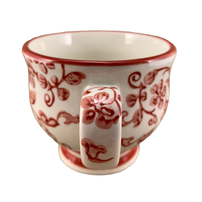 Floral Red & White Pedestal Mug Sur La Table