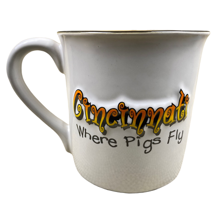 Cincinnati Where Pigs Fly Embossed Mug
